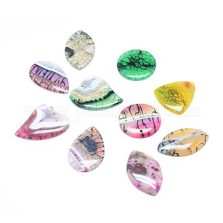 Natural Crackle Agate Stone Pendants G-T051-01-1