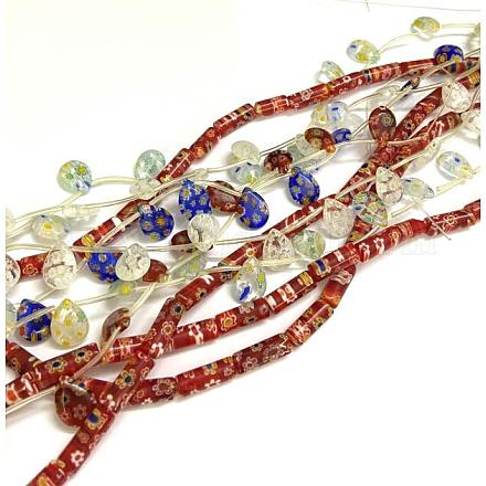 Chapelets de perles en verre de millefiori manuelles LK-F011-01A-1