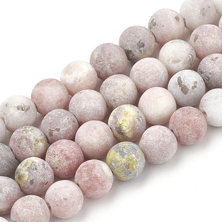 Fili di perle di diaspro / kiwi in marmo naturale e sesamo X-G-T106-289-1