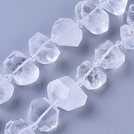Granos de cristal de cuarzo natural hebras G-F653-19-1