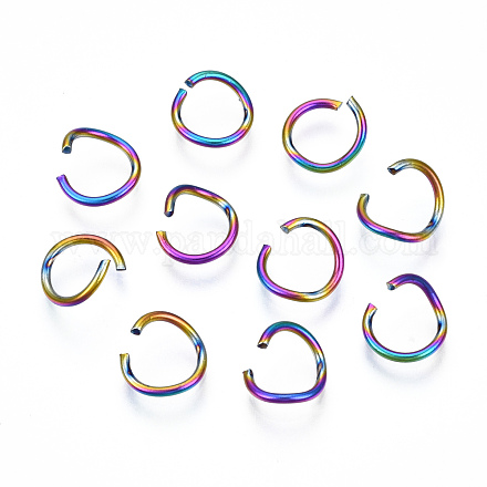 Placcatura ionica (ip) colore arcobaleno 304 anelli di salto aperti in acciaio inossidabile STAS-N098-062A-01-1