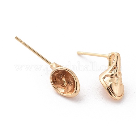 Accessoires de clous d'oreilles en laiton X-KK-S350-060G-1