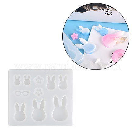 Stampi in silicone a tema coniglietto X-DIY-L014-13-1
