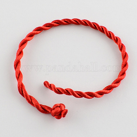 Cable de pulsera hecha a mano de nylon trenzado BJEW-R257-01-1