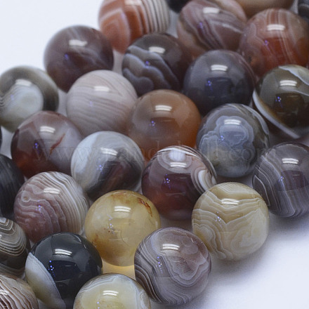Chapelets de perles en agate naturelle du Botswana G-L478-41-12mm-1