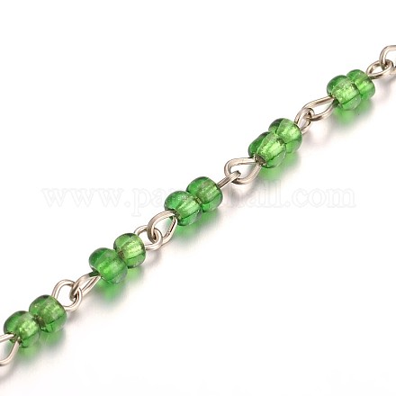 Main perles de rocaille de verre colliers bracelets chaînes pour création de AJEW-JB00096-04-1