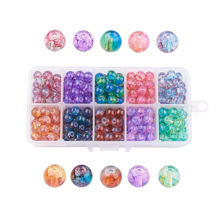 10 Colors Baking Painted Glass Beads DGLA-JP0001-08-C-1