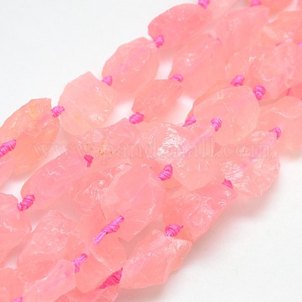 Природных драгоценных камней розового кварца бисер пряди G-L159-14-1