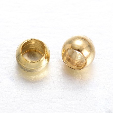 Brass Crimp Beads KK-CC381-2.5mm-G-1