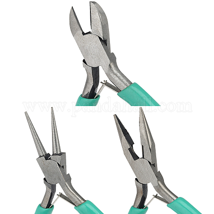SUNNYCLUE 3pcs Mini jewellery Pliers Tool Set 3inch Professional Precision Pliers for DIY jewellery Making - Side Cutting Pliers PT-SC0001-61-1