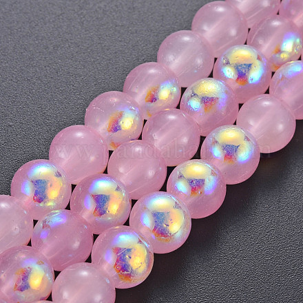 Chapelets de perles en verre peint par pulvérisation GGLA-S058-001C-01-1
