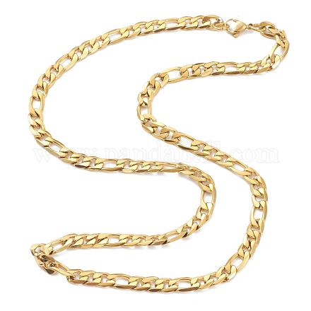 Vacuum Plating 304 Stainless Steel Figaro Chain Necklaces STAS-A051-06G-1