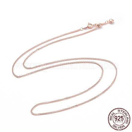 925 collar de cadenas de trigo de plata esterlina para mujer STER-I021-02A-RG-1