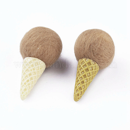 Fournitures d'artisanat de crème glacée en feutre de laine DIY-I031-A09-1