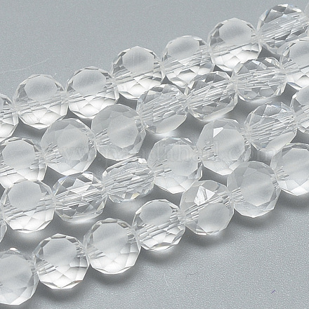 Frosted Glass Beads Strands EGLA-S147-8mm-08-1