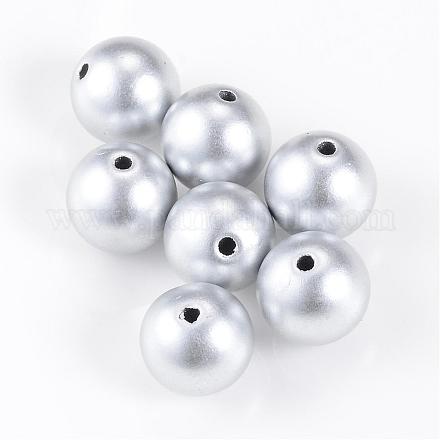 Perles acryliques peintes en aérosol de style mat ACRP-S669-6mm-01-1