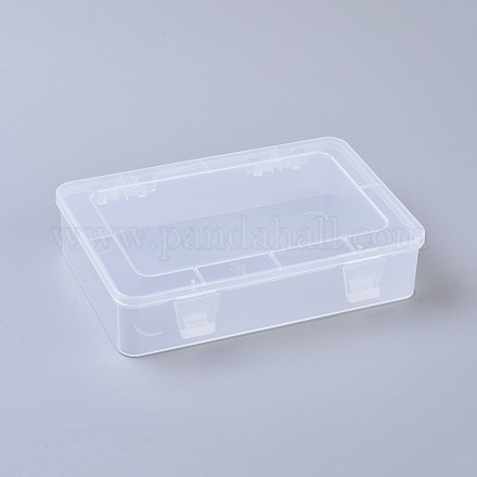 透明なプラスチックの箱  ビーズ保存容器  マスク収納ボックス  長方形  透明  18.6x13.5x4.3cm CON-I008-02-1
