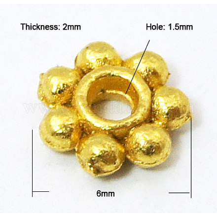 Perles d'espacement de marguerite de style tibétain X-K08Y7011-1