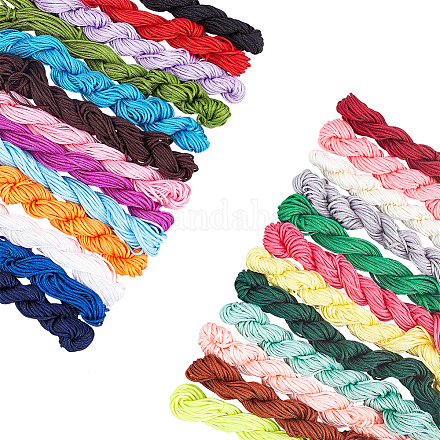 Pandahall 28 color 2mm jewelry nylon cord chinese knotting cord nylon hand knitting cord string hilo de abalorios para la fabricación de joyas nudo chino pulsera de hilo de abalorios NWIR-PH0001-35-1
