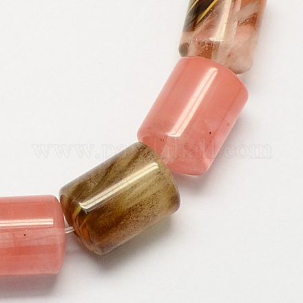 Tigerskin Glass Column Beads Strands G-S115-21-1