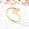 Brass Cuff Rings for Women, Letter, Letter H, Inner Diameter: 15.6mm