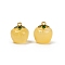 Transparent Glass Apple Pendants, with Enamel, Baking Paint, Gold, 15.5x14x14mm, Hole: 1.2mm