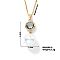 Brass Pave Rhinestone & Imitation Pearl Round Pendnat Shiny Women's Necklaces for Women, Golden, Light Grey, 15.75 inch(40cm)