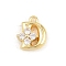 Brass Micro Pave Clear Cubic Zirconia Charms, Long-Lasting Plated, Rack Plating, Cadmium Free & Lead Free, Real 18K Gold Plated, Letter D Charms, 10x8.5x3.5mm, hole: 1.2mm