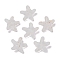 Opaque Acrylic Beads, Starfish, with Gold Powder, White, 18x19x9mm, Hole: 1.6mm, about 375pcs/500g