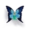 Acrylic Claw Hair Clips, Butterfly, Midnight Blue, 95x100x45mm