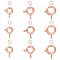 925 Sterling Silver Spring Ring Clasps with Open Jump Rings, Rose Gold, Clasps: 9~11.5x7~9.5x1.5~2mm, Hole: 1.5~2mm, 12pcs; Rings: 24 Gauge, 3x0.5mm, Inner Diameter: 2mm, 12pcs