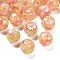 Transparent Resin with Paillette Beads, Round, Pale Green, 16mm, Hole: 2mm