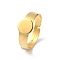 Adjustable 304 Stainless Steel Finger Rings Components, Pad Ring Base Findings, Flat Round, Real 18K Gold Plated, Tray: 8mm, 17mm