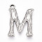 304 Stainless Steel Pendants, Letter Charms, Letter M, 22x17x3mm, Hole: 1.6mm