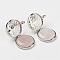 Natural Rose Quartz Pendants, with Brass Diffuser Locket Findings, Flat Round with Tree, 31x26x8mm, Hole: 4mm