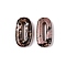 Natural Rhodonite Oval Pendants, Oval Ring Charms, 30x15~16x5~6mm, Hole: 17.5~19.5x3.5~4.5mm
