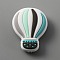 Silicone Beads, Hot Air Balloon, Random Sorted Color, Colorful, 28x22x9.5mm, Hole: 2mm
