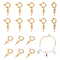 20Pcs Brass Spring Ring Clasps, with Peg Bails Charms, for Half Drilled Bead, Golden, 14.5x7.5x3mm, Pin: 0.6mm