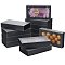BENECREAT 12pcs Black Paper Gift Boxes, Drawer Boxes with PVC Windows Cover for Party Favor Treats, Jewelry, Proposal Gift Packaging, 6.3x3.6x1.2 Inch