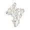 Non-Tarnish 304 Stainless Steel Pendants, Textured, Irregular Geometry Charms, Stainless Steel Color, 42x29x2mm, Hole: 2mm