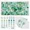 3 Bags Glass Beads, Round & Starfish & Fish & Rondelle, Mixed Style, Light Green, 2~14x2~10x1~8.5mm, Hole: 0.8~1.5mm