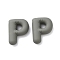 Spray Painted Alloy Pendants, Rubberized Style, Gray, Letter P, 22x17x6mm, Hole: 1.5mm
