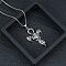 Alloy Eye of Ra Ankh Cross Pendant Necklaces, 201 Stainless Steel Box Chain Necklaces, Stainless Steel Color, 23.54 inch(59.8cm)