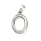 Brass Pendant Cabochon Settings, Oval, Platinum, 25.5x16.5x4.5mm, Hole: 8x5mm, tray: 18.5X13.5mm