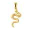 PVD Vacuum Plating 304 Stainless Steel Pendants, Snake Charms, Golden, 31x15x2mm, Hole: 7x3.5mm