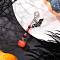 Halloween Handmade Glass Seed Beaded Pendants Decorations, with Alloy Lobster Claw Clasps, with Enamel Bat, Mixed Color, 65mm