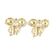 Brass Micro Pave Clear Cubic Zirconia Pendants, Long-Lasting Plated, Bowknot Charms, Real 14K Gold Plated, 13.5x15.5x4mm, Hole: 1mm