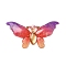 Gradient Color Resin Pendants, With Golden Iron Findings, Butterfly, Purple, 26x50.5x3.5mm, Hole: 1.5mm