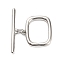 Brass Toggle Clasps, Rectangle, Rack Plating, Long-Lasting Plated, Lead Free & Cadmium Free, Platinum, 18mm, Hole: 1mm
