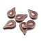 CCB Plastic Beads, Teardrop, Red Copper, 34.5x22x6mm, Hole: 1.5mm